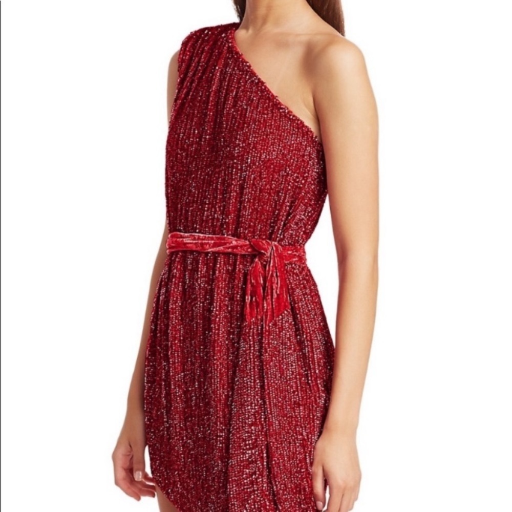 NWT Retrofete Ella Sequin One Shoulder Mini Cocktail Dress